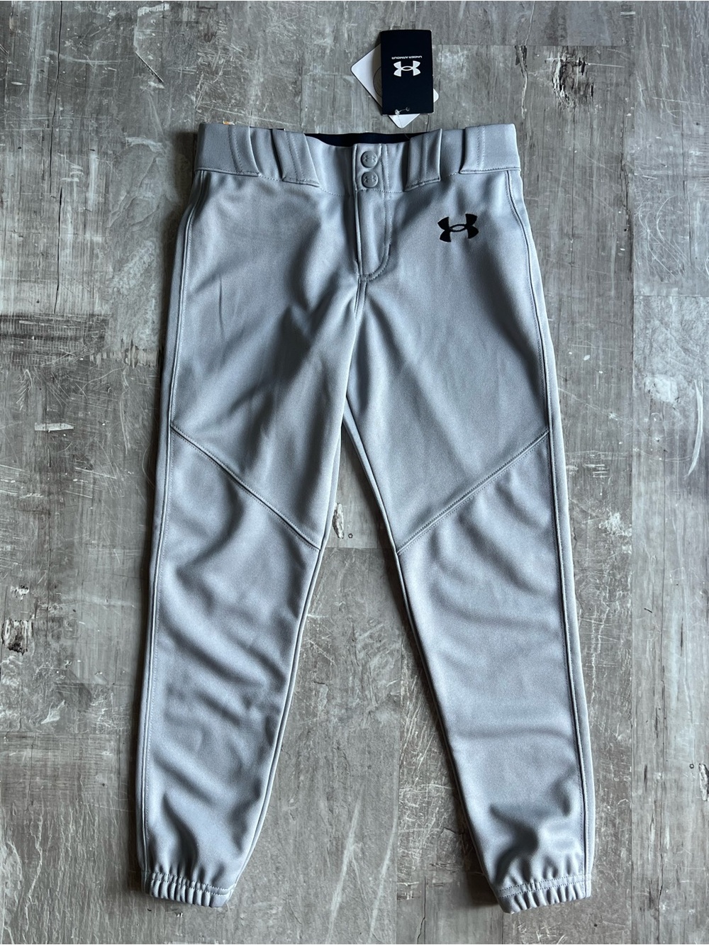 NWT Under Armour Kids' Grey Utility Closed Baseball Pants Size Small